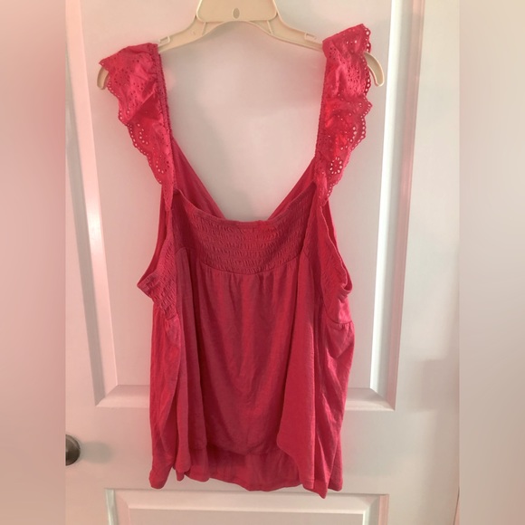 Torrid sz 4 Slub Sweetheart Ruffle Eyelet Shoulder Tie Detail Tank NWT - Picture 8 of 10